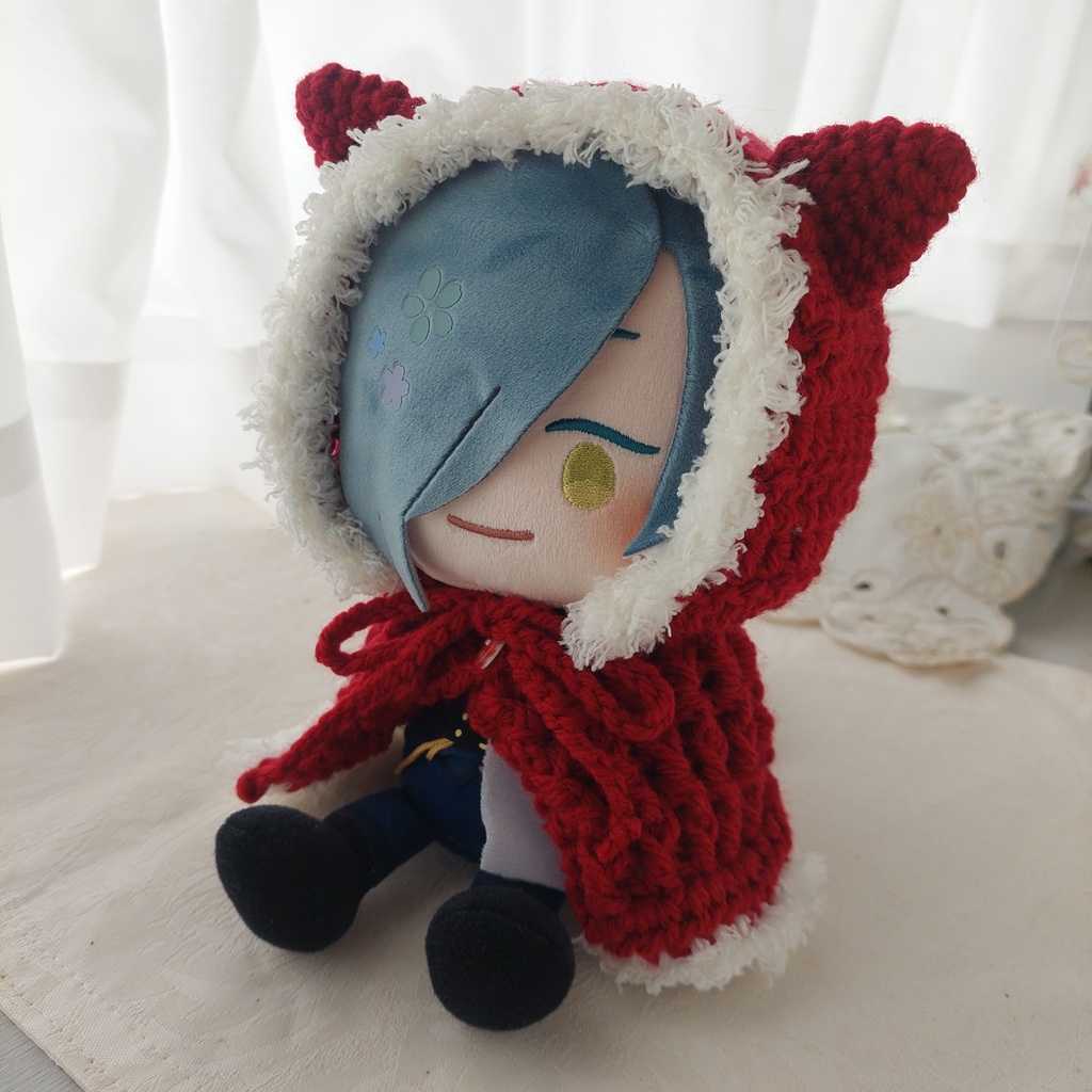 わんぱくぬい着ぐるみ ルージュレッド白モフねこ耳