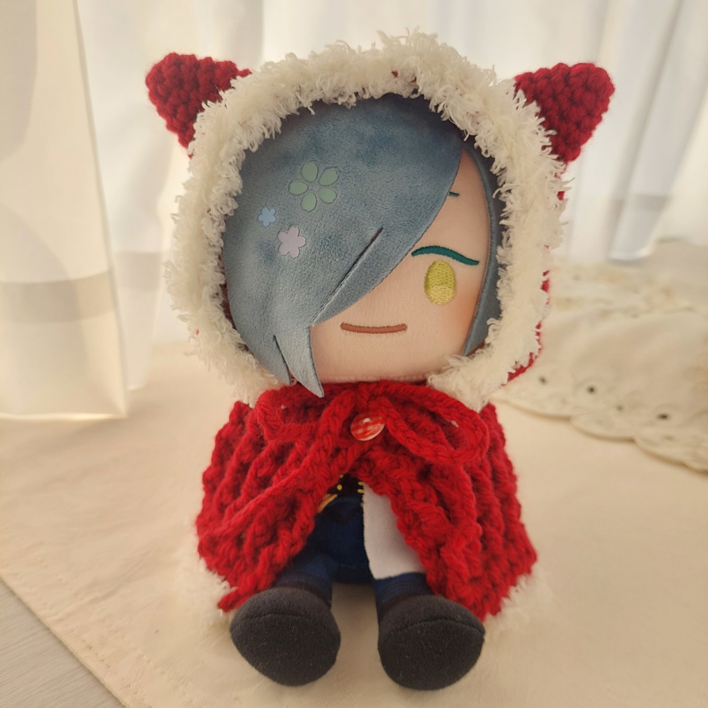 わんぱくぬい着ぐるみ ルージュレッド白モフねこ耳