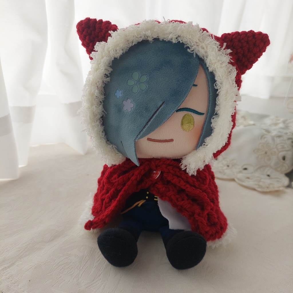 わんぱくぬい着ぐるみ ルージュレッド白モフねこ耳