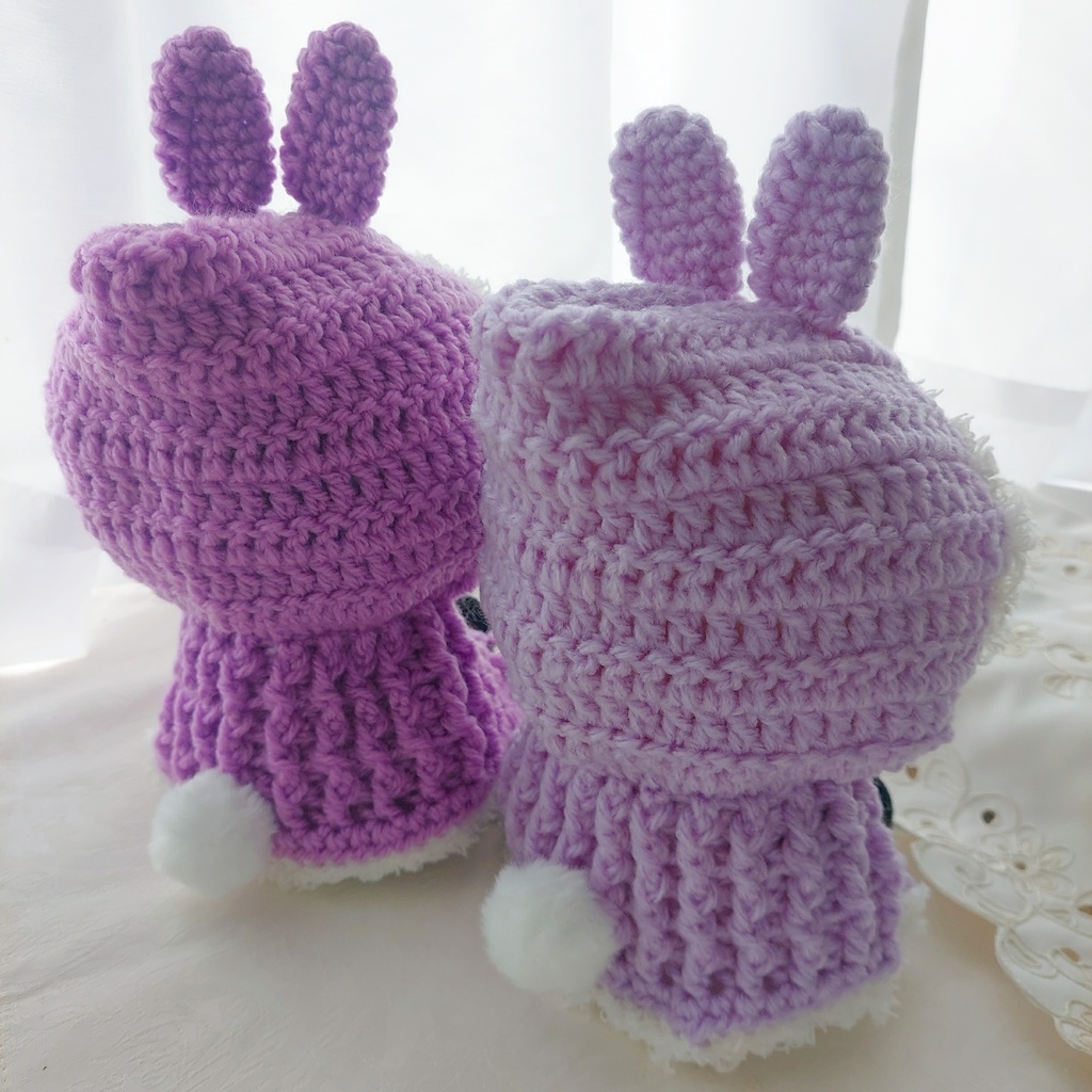 わんぱくぬい着ぐるみ 薄紫 うさ耳しっぽ付