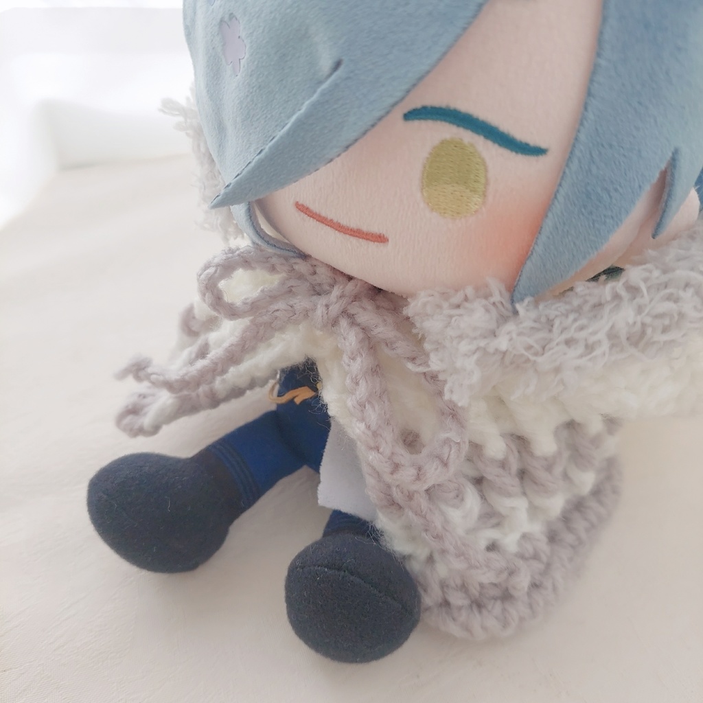 わんぱくぬい着ぐるみ 白ライトグレーモフうさ耳しっぽ付