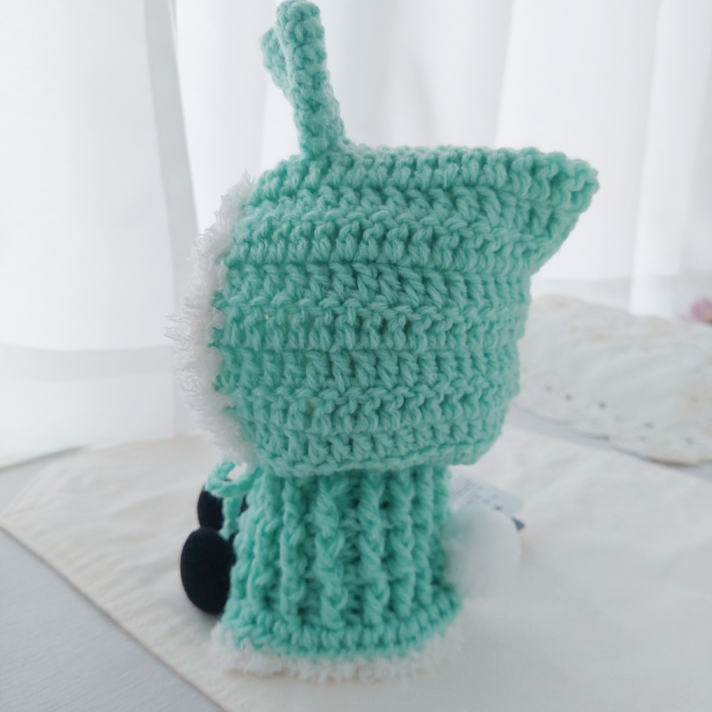 わんぱくぬい着ぐるみ うさ耳しっぽ付 ミントグリーン