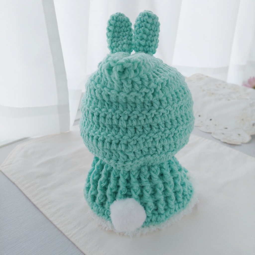 わんぱくぬい着ぐるみ うさ耳しっぽ付 ミントグリーン