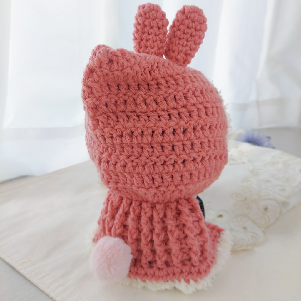 わんぱくぬいサイズ着ぐるみ うさ耳しっぽ付 くすみピンク