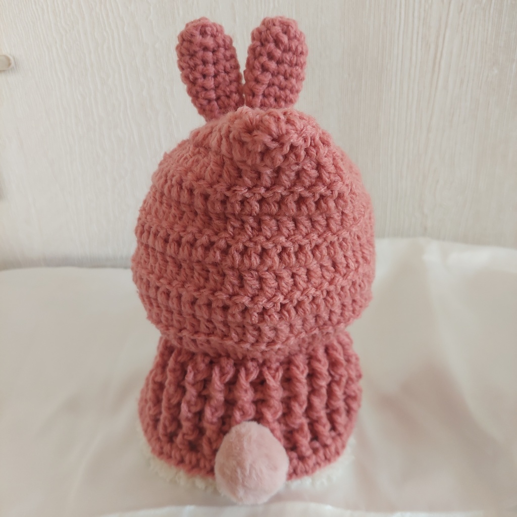 わんぱくぬいサイズ着ぐるみ うさ耳しっぽ付 くすみピンク