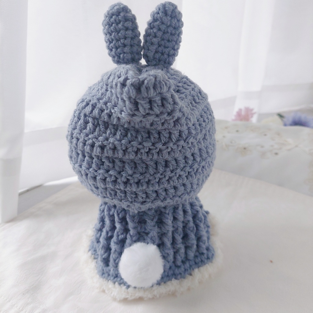 わんぱくぬいサイズ着ぐるみ くすみブルーうさ耳しっぽ付