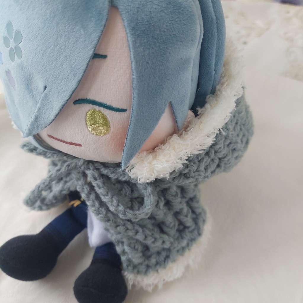 わんぱくぬいサイズ着ぐるみ くすみグリーンうさ耳しっぽ付