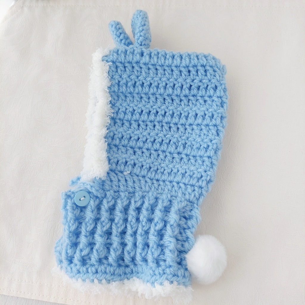 わんぱくぬいサイズ着ぐるみ うさ耳しっぽ付パステルカラー