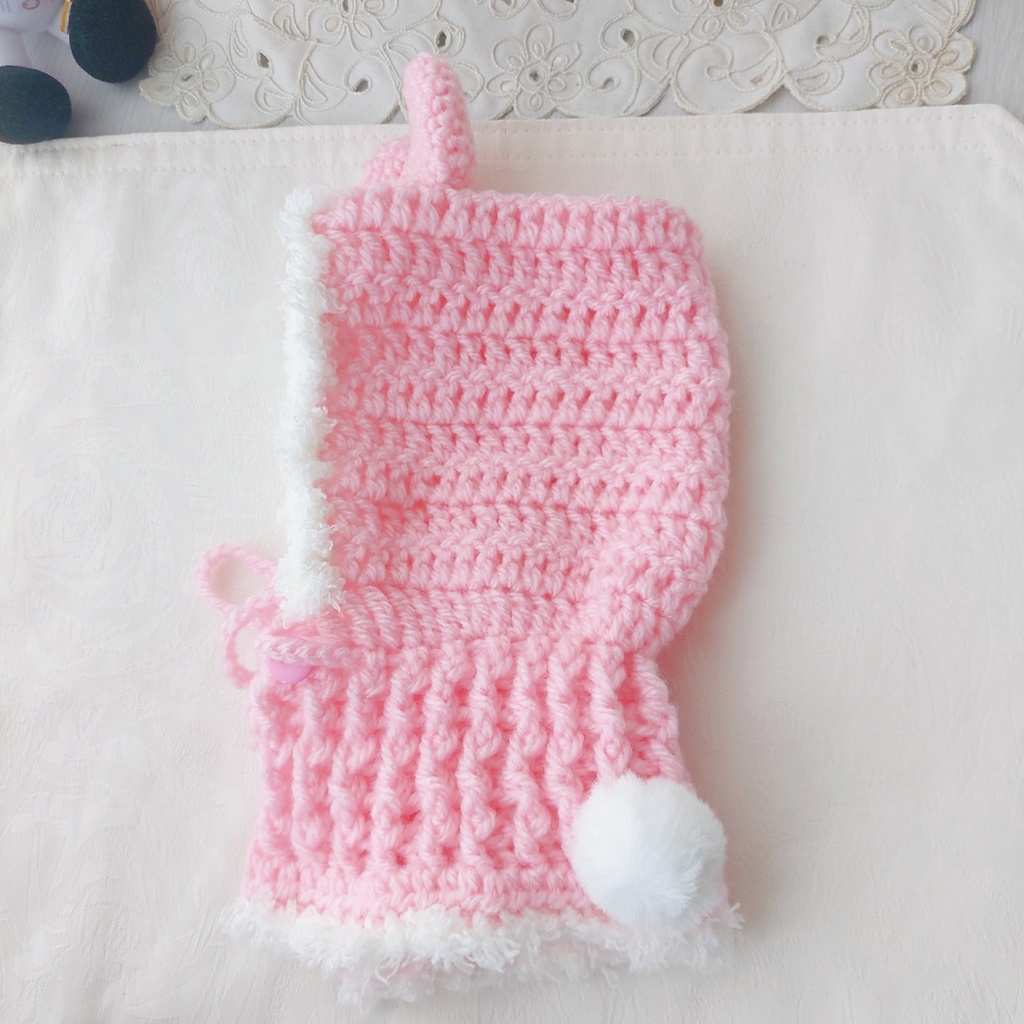 わんぱくぬいサイズ着ぐるみ うさ耳しっぽ付パステルカラー