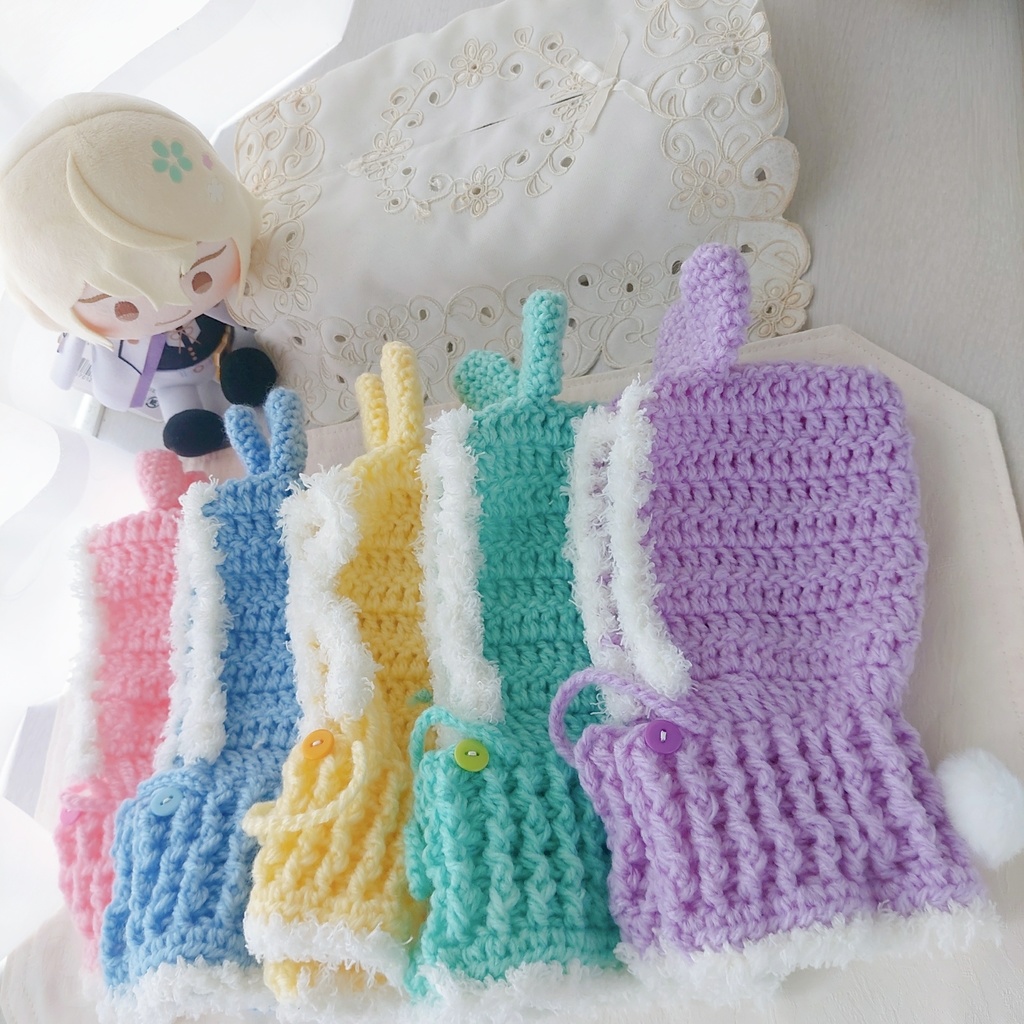 わんぱくぬいサイズ着ぐるみ　うさ耳しっぽ付パステルカラー