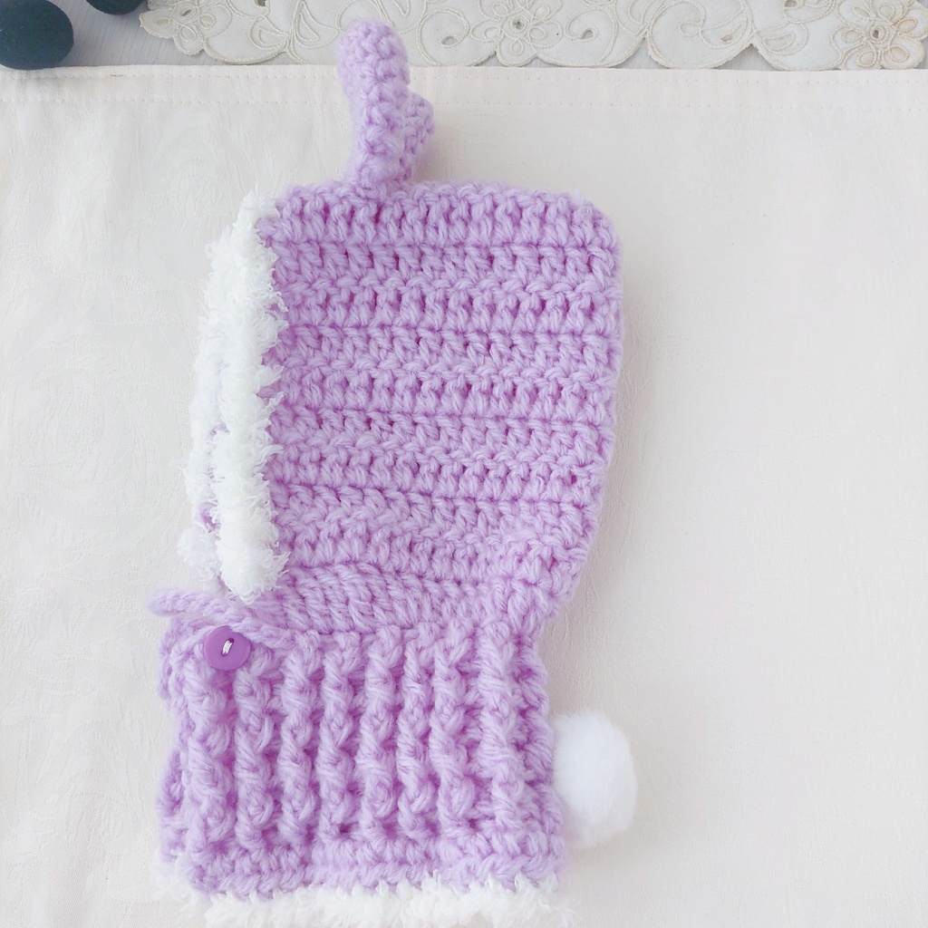 わんぱくぬいサイズ着ぐるみ うさ耳しっぽ付パステルカラー