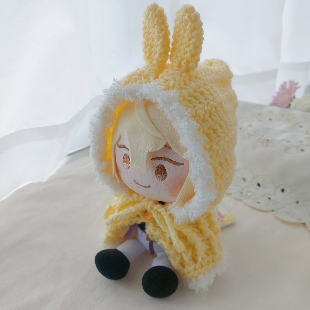 わんぱくぬいサイズ着ぐるみ うさ耳しっぽ付パステルカラー