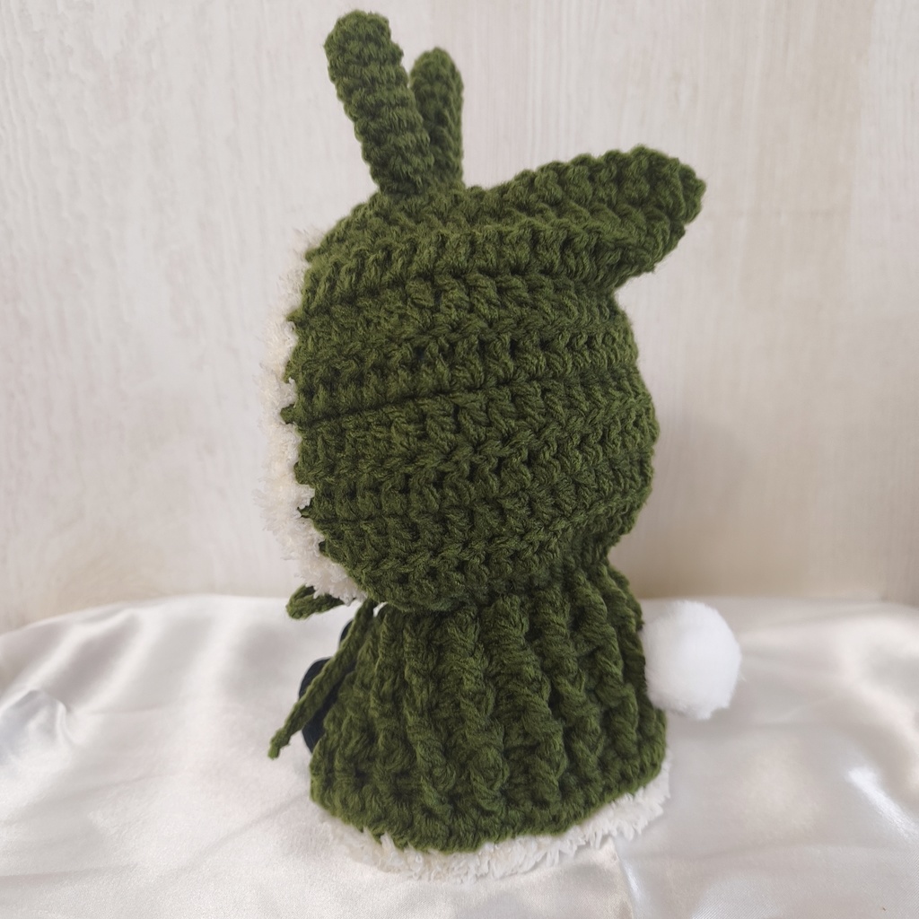 わんぱくぬいサイズ着ぐるみ モスグリーンうさ耳しっぽ付