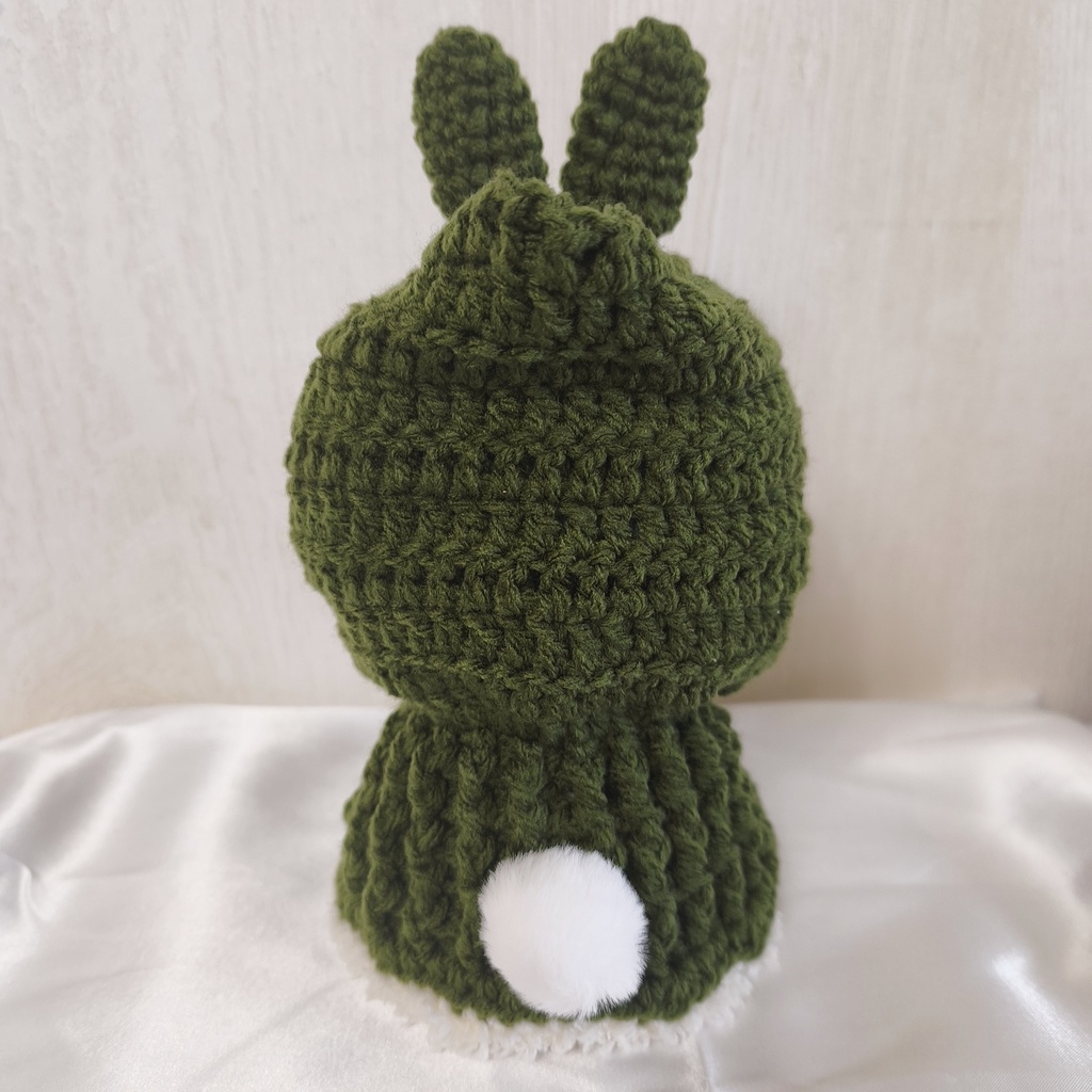 わんぱくぬいサイズ着ぐるみ モスグリーンうさ耳しっぽ付