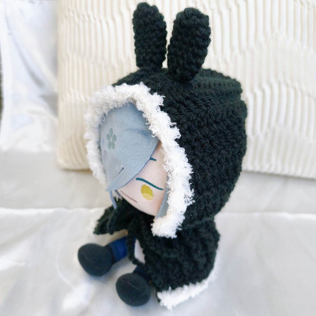 わんぱくぬい用着ぐるみ　黒うさ耳しっぽ付