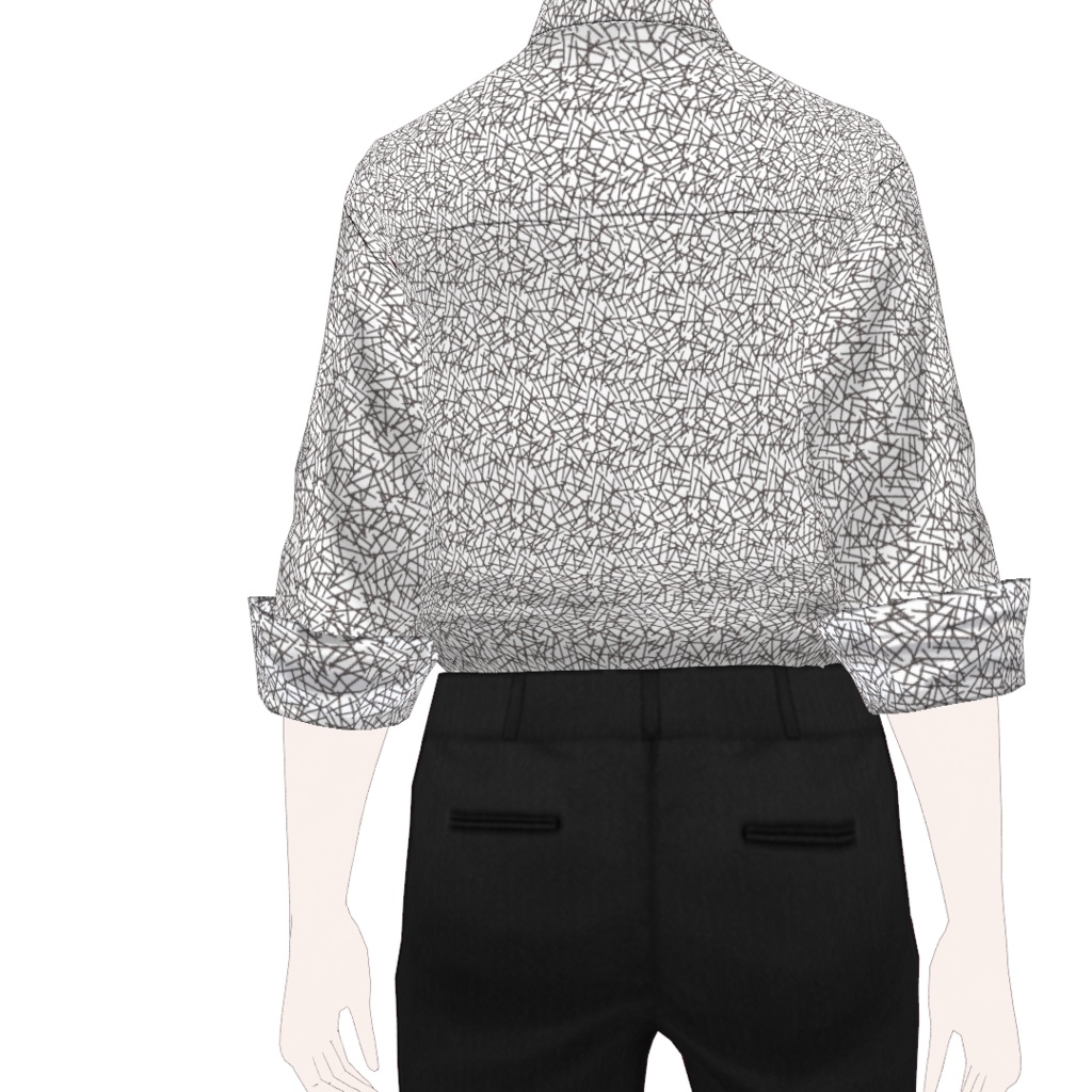 【VRoid】タックイン幾何学柄シャツ