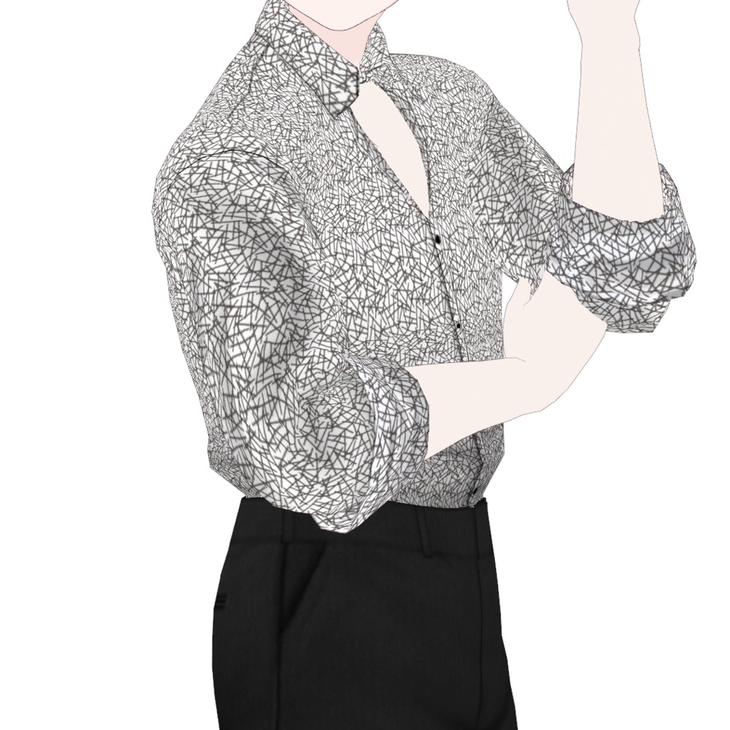 【VRoid】タックイン幾何学柄シャツ