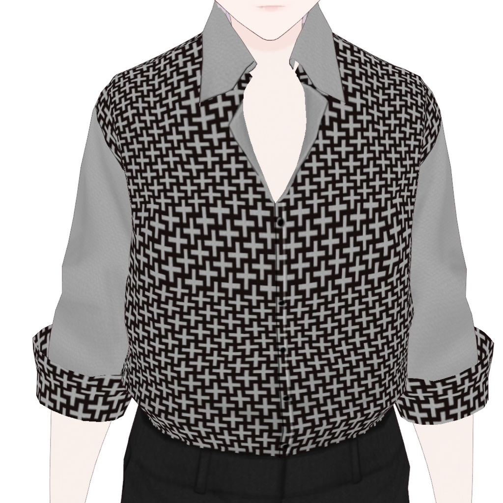 【VRoid】タックイン幾何学柄シャツ