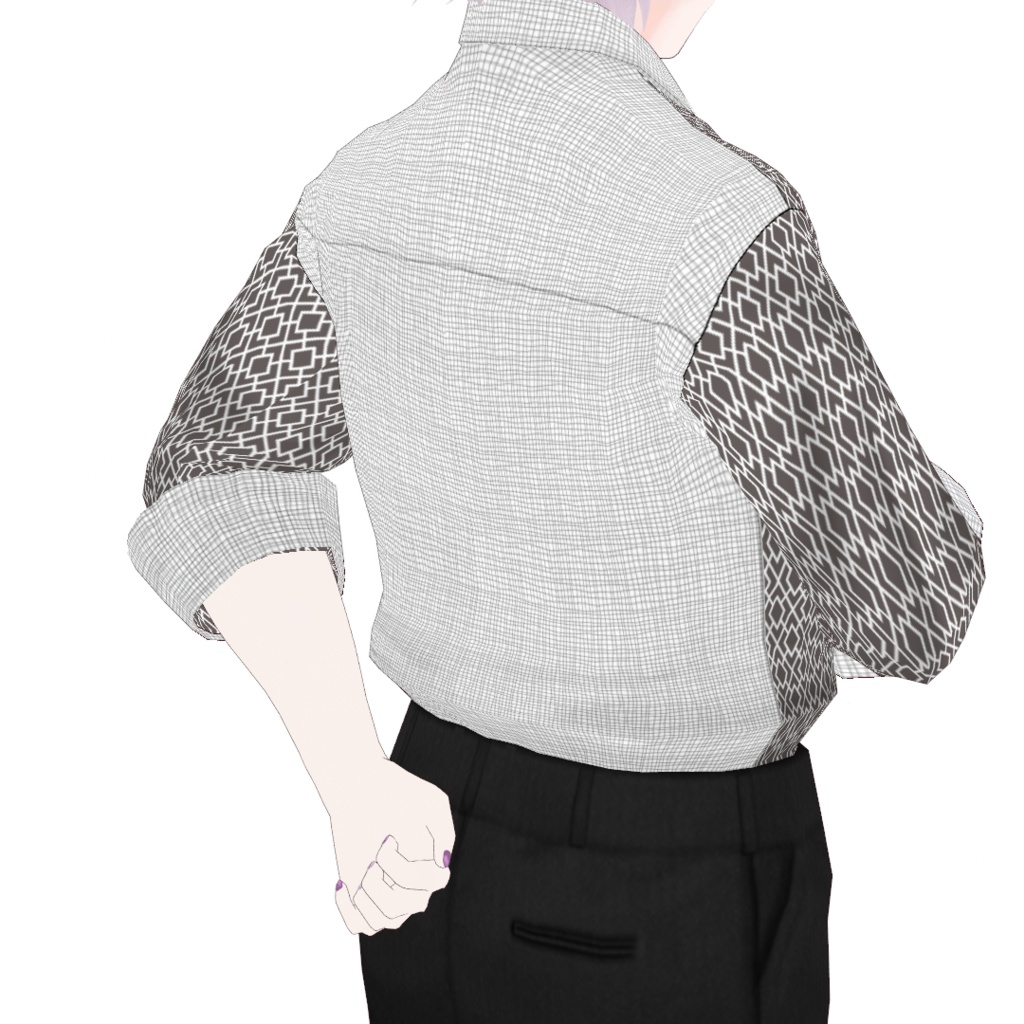 【VRoid】タックイン幾何学柄シャツ