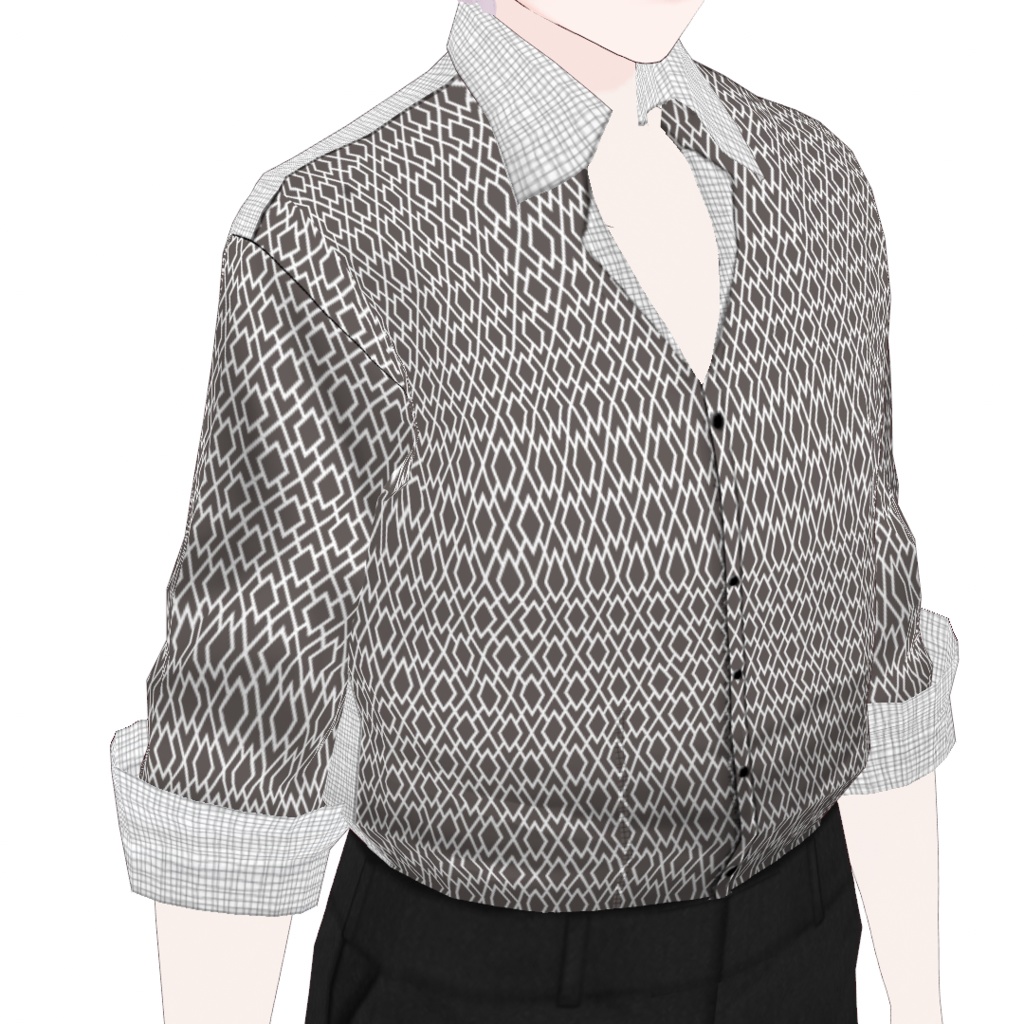 【VRoid】タックイン幾何学柄シャツ