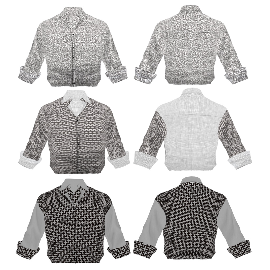 【VRoid】タックイン幾何学柄シャツ