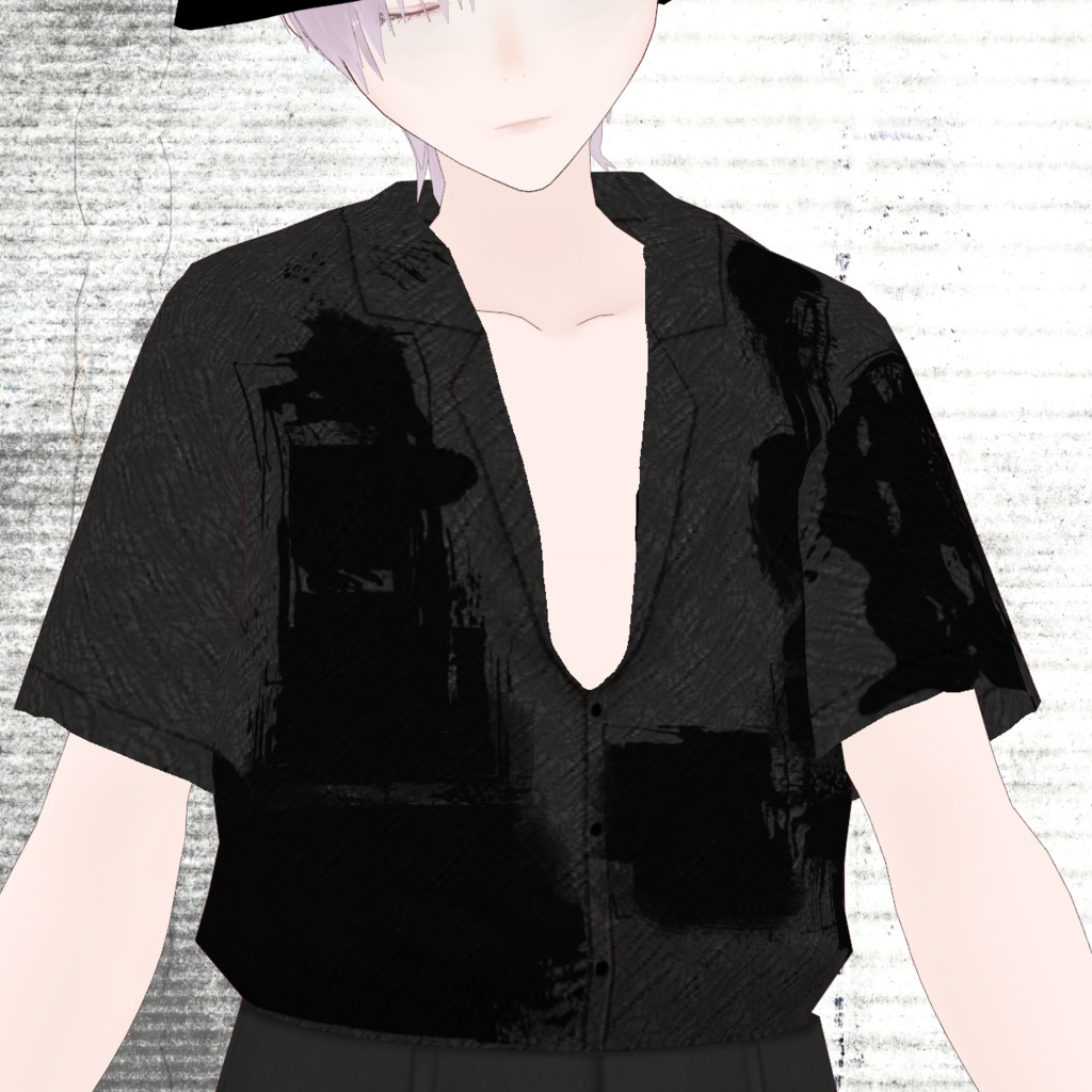 【VRoid】タックイン半袖開襟シャツ