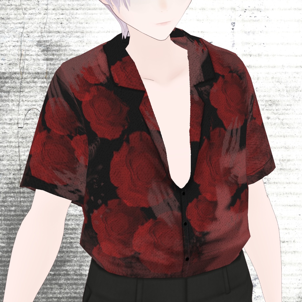【VRoid】タックイン半袖開襟シャツ