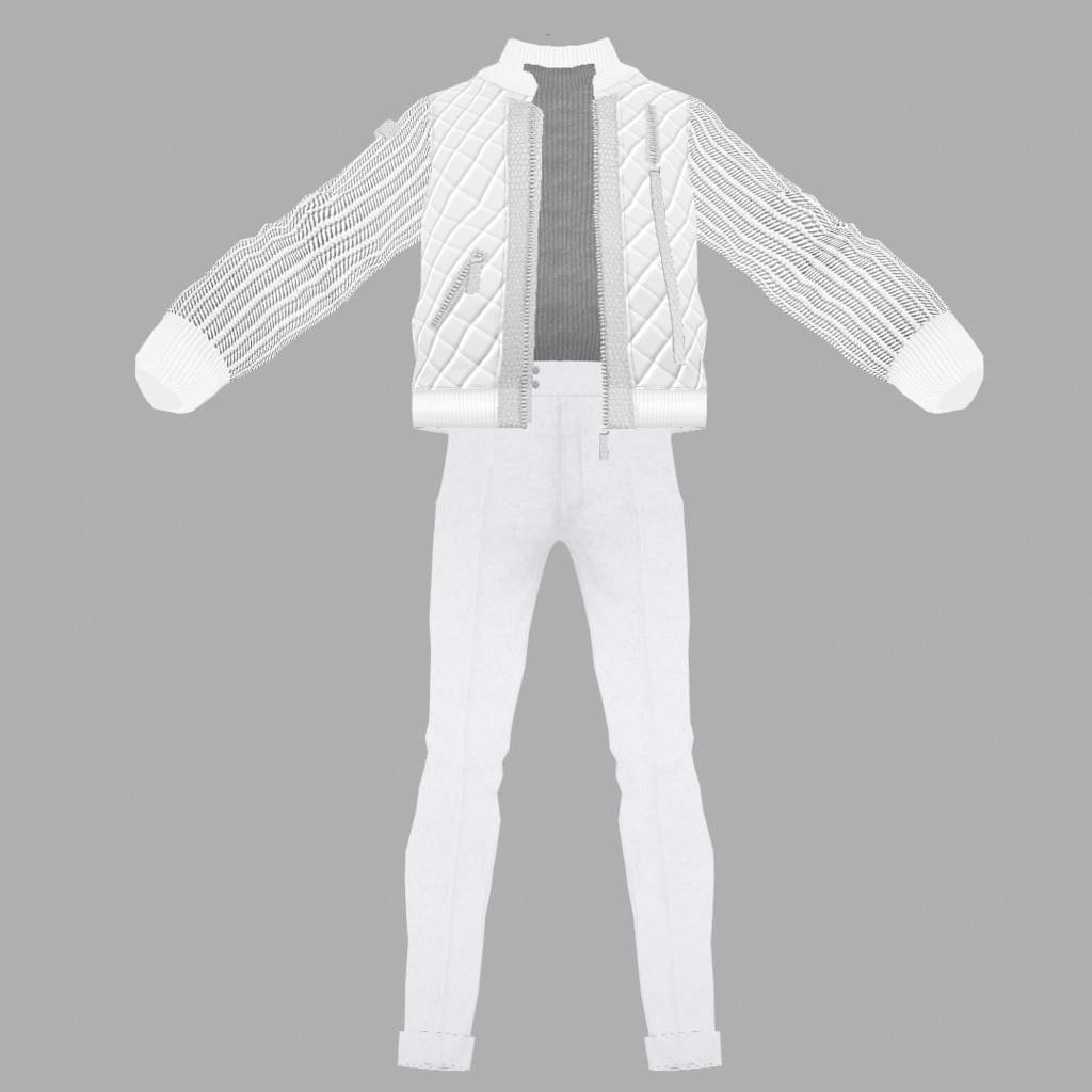 【VRoid】異素材mixジャケットコーデ