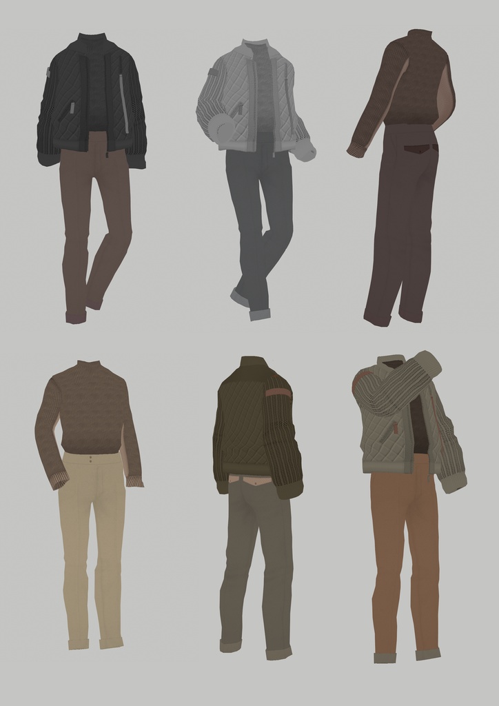 【VRoid】異素材mixジャケットコーデ