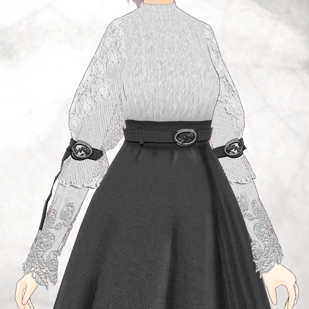 【VRoid】レイヤードニットワンピース