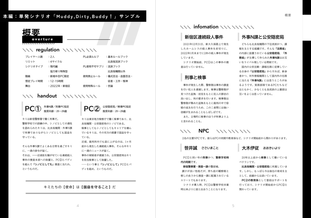 【PDF版・本編】シノビガミ「Muddy,Dirty,Buddy!」シナリオ+リプレイ【SPLL:E223136】