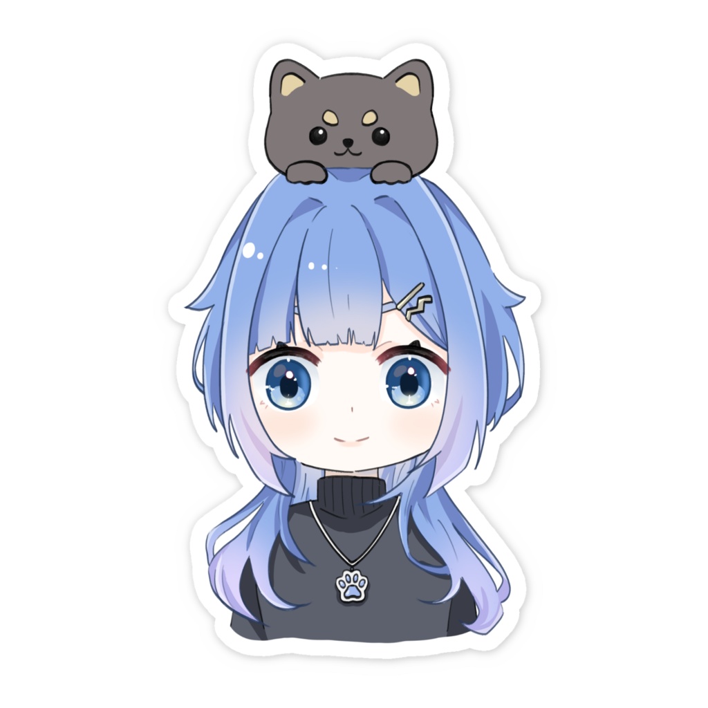 かわいい女の子(ウルフ) ステッカー
