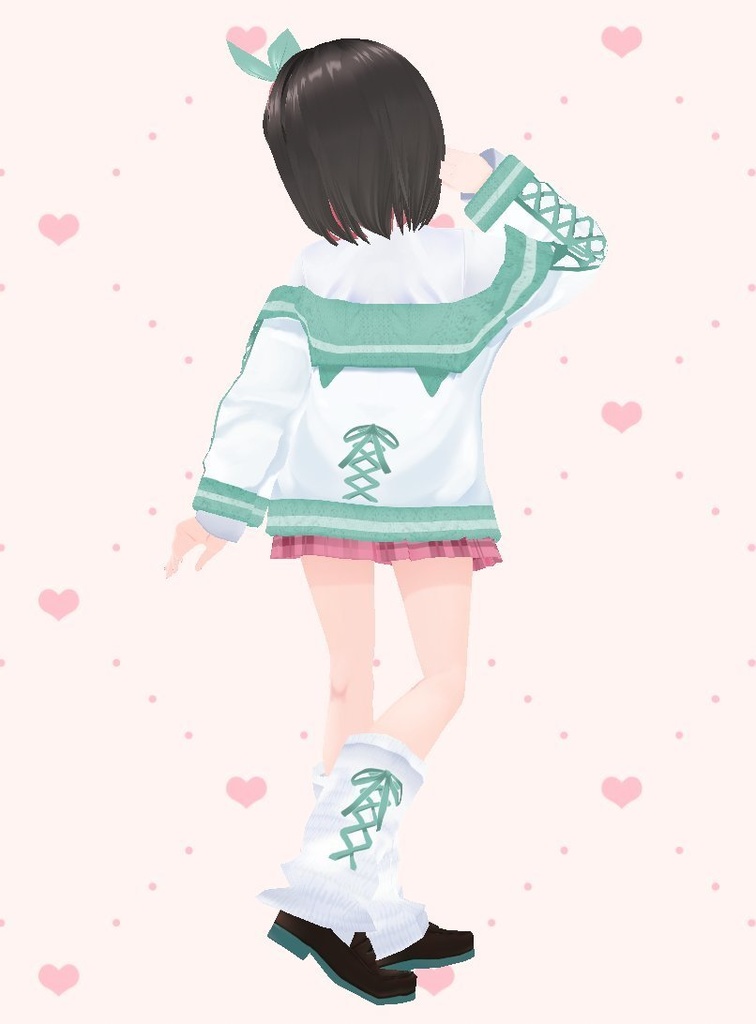 【VRoid】ルーズソックス(リボンあり/なし)【カスタムアイテム対応!】