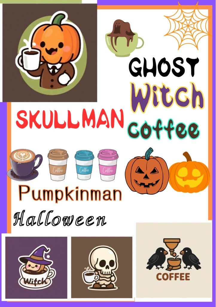 ハロウィン＆COFFEE　ダイカットステッカー