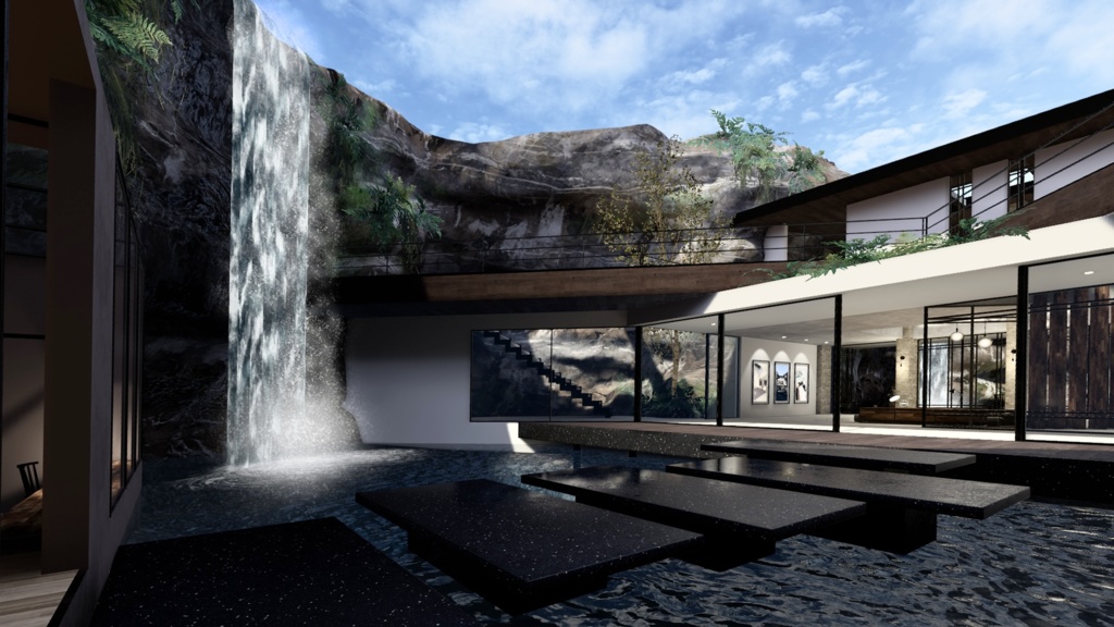 【VRC向けワールド】滝の隠れ家 -Waterfall Hideout-