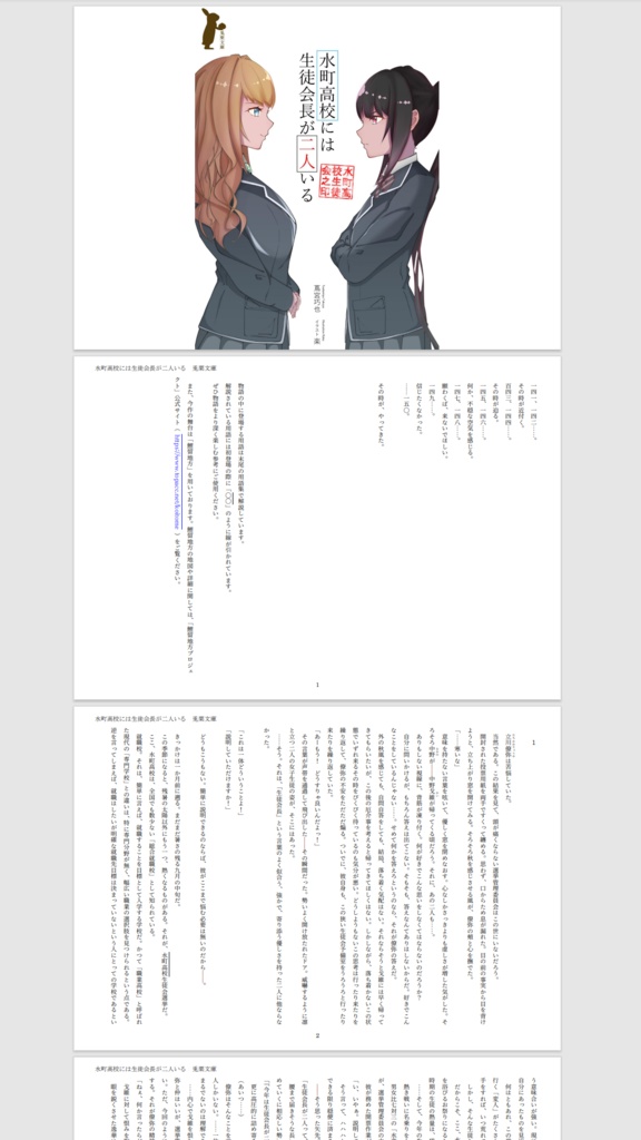 【フリーノベル】『水町高校には生徒会長が二人いる』