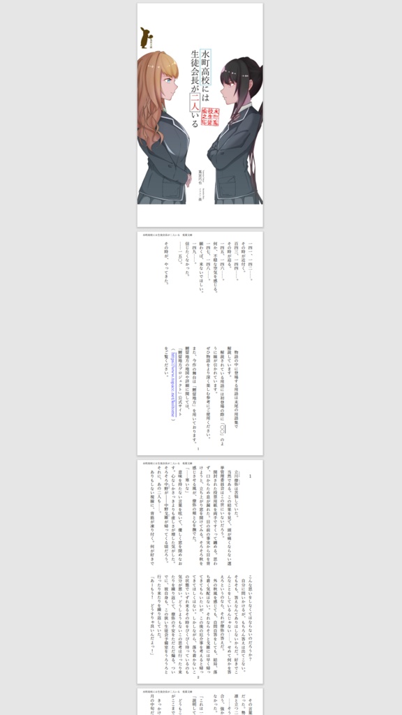 【フリーノベル】『水町高校には生徒会長が二人いる』