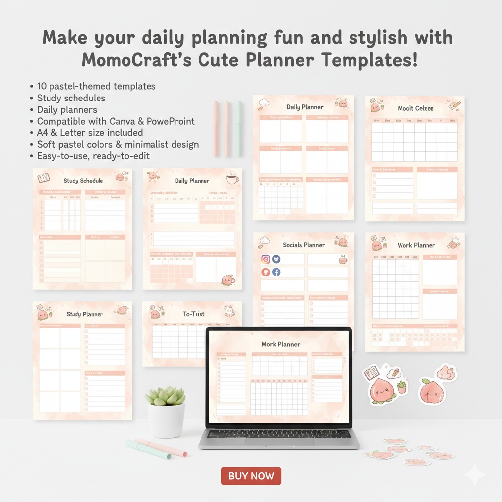 MomoCraft – Cute Planner Template Set