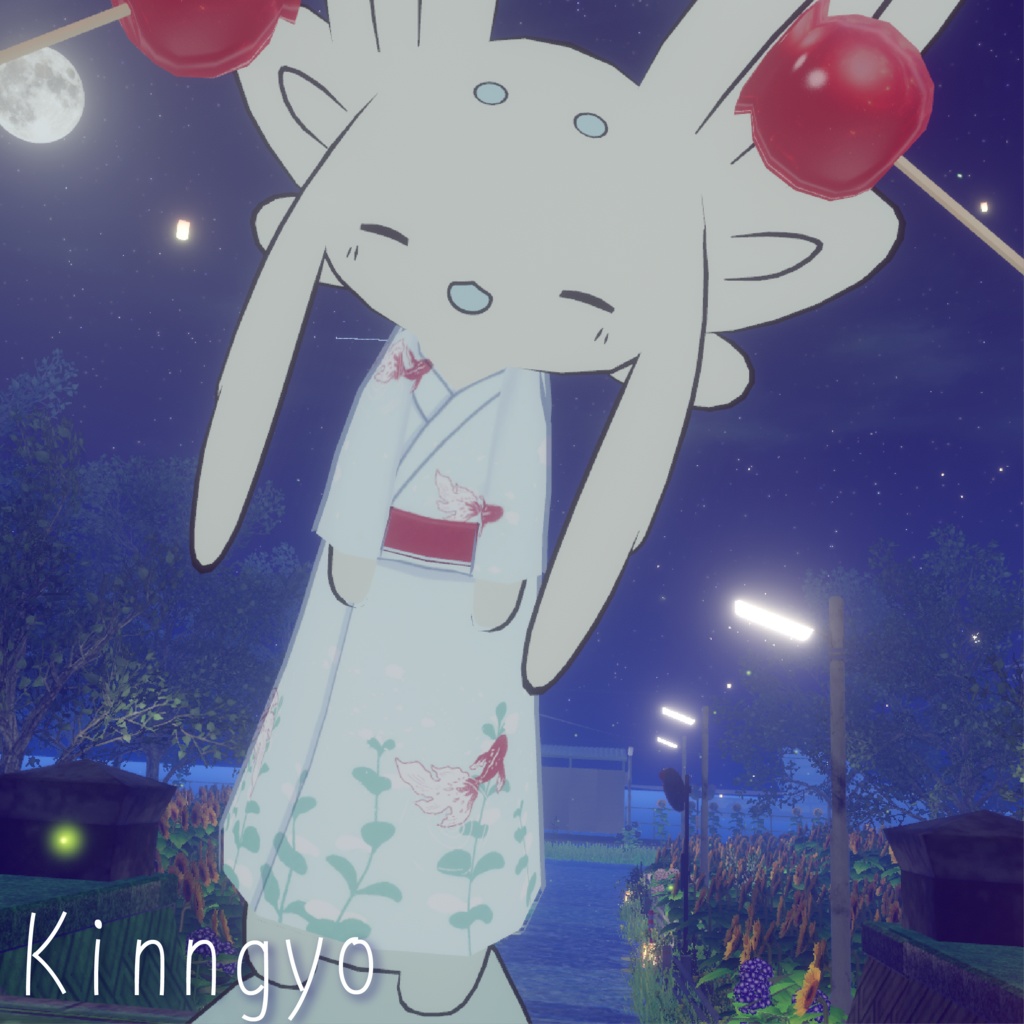 【ムルル専用/無料】涼しげゆかた&りんご飴ハンド