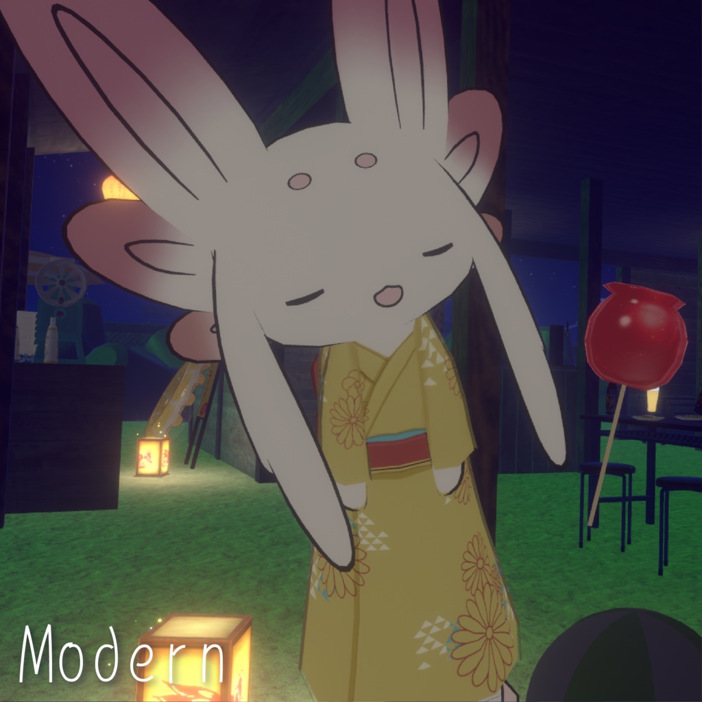 【ムルル専用/無料】涼しげゆかた&りんご飴ハンド