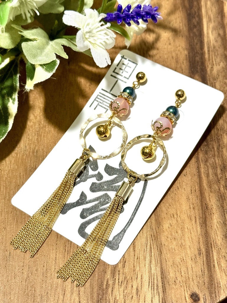 【流】ピアス-塩源瑪瑙-[N-01]