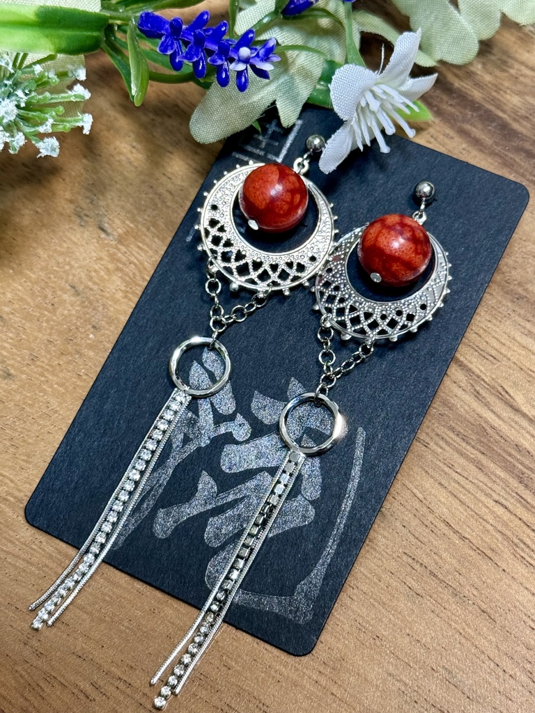 【流】ピアス-コーラル-[N-17]