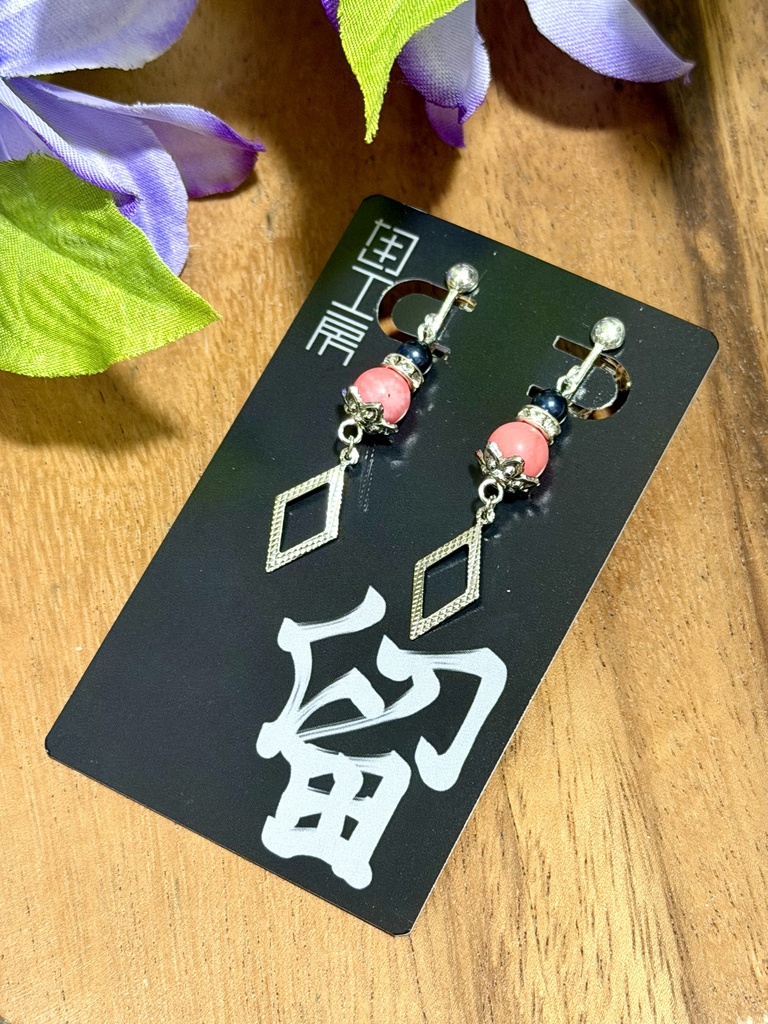 【留】イヤリングーコーラルー[T-33]