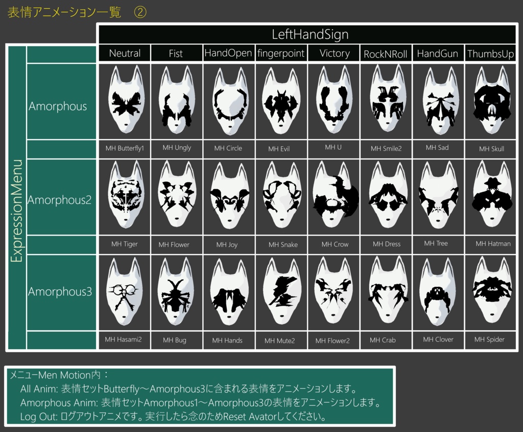 蠢く狐面 3Dモデル