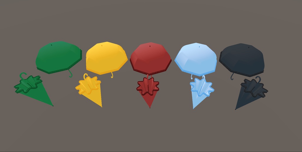 3Dモデル フリル傘 ビニール傘