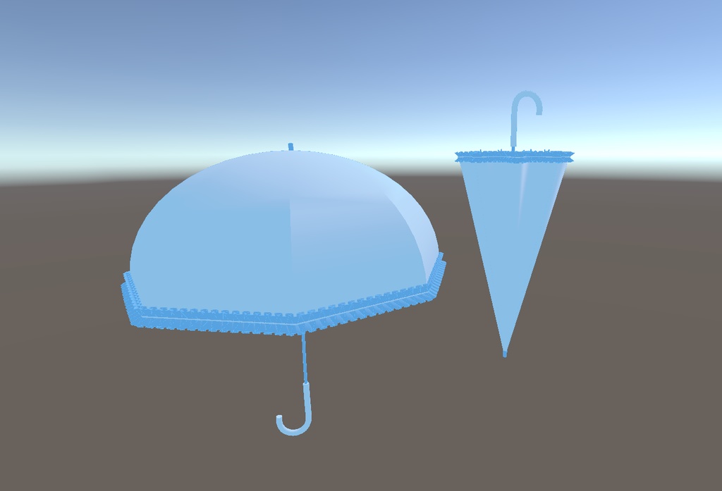 3Dモデル フリル傘 ビニール傘