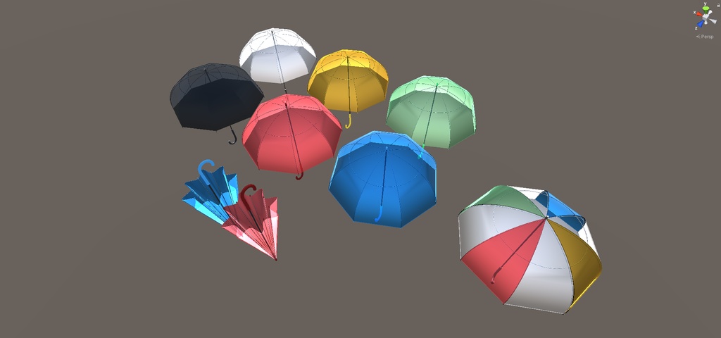 3Dモデル フリル傘 ビニール傘