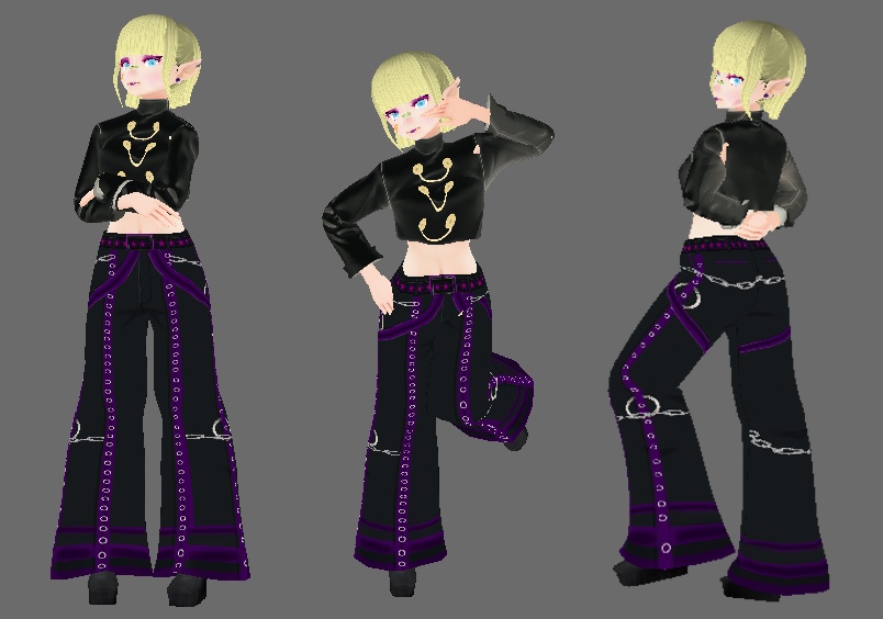 Black and Purple Raver Pants