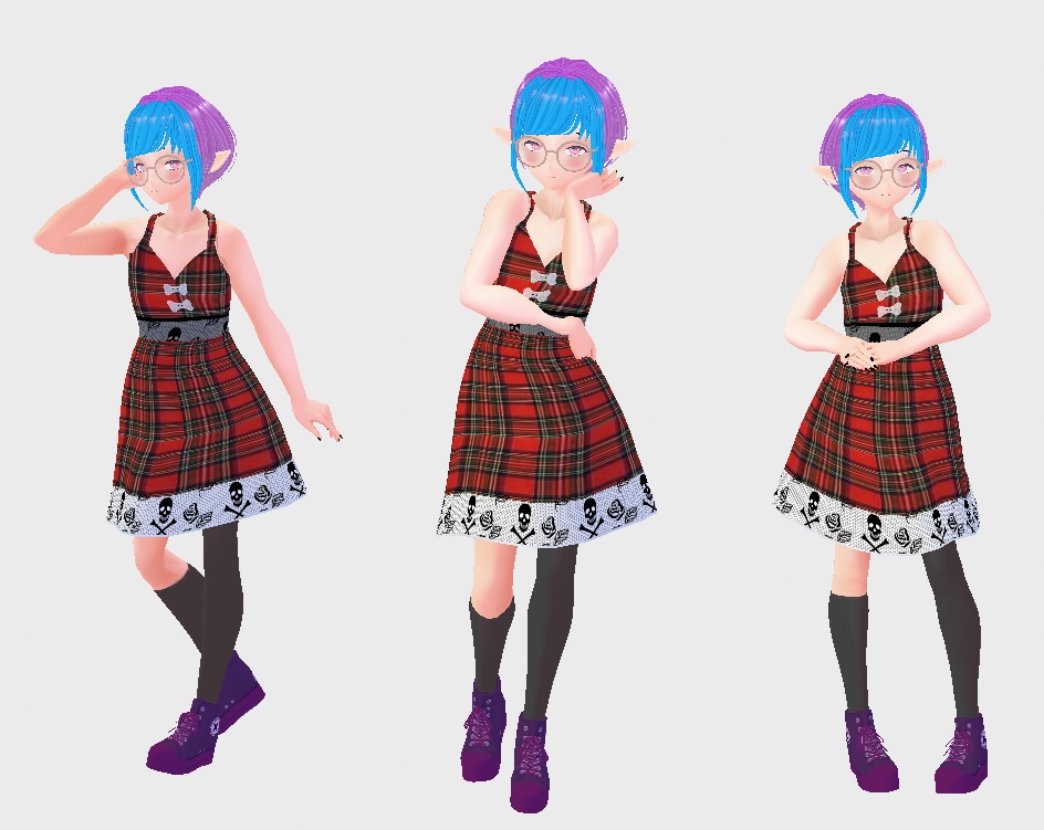 Cross bone plaid dress