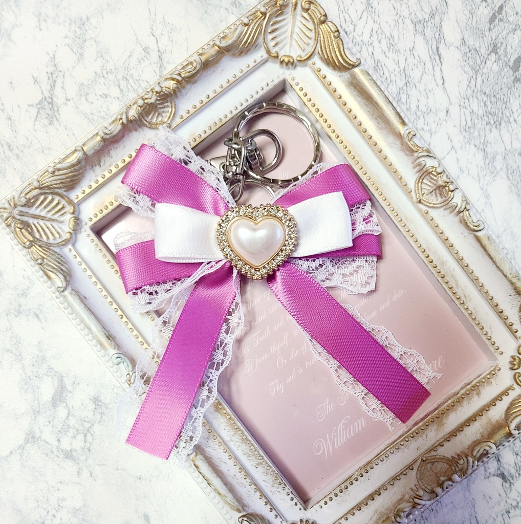 魔法少女感女児風リボンキーホルダー